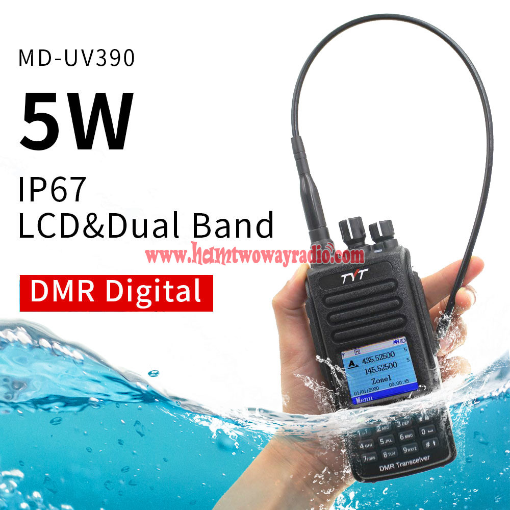 TYT MD-UV390 DMR Digital Walkie Talkie UV390 IP67 Waterproof Dual Band