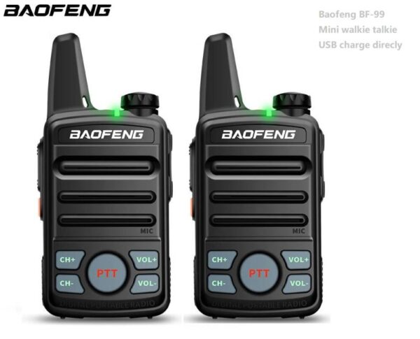 A pair Upgraded BF-T1 Baofeng T99 Dual PTT USB Charging Mini Handheld Transceiver