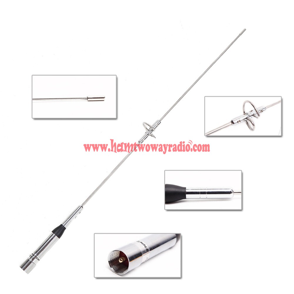 Nagoya NL-770S Dual Band VHF/UHF Mobile Car Radio Antenna – PL259 Connector, 50ohm, Silver