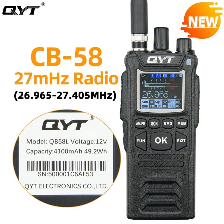 NEW QYT 27MHz CB58 Radio Standard Handheld 40 Channel AM FM CB Radio