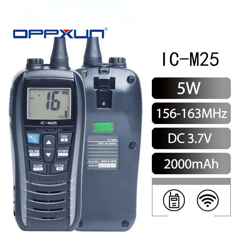 ICM25 Shipboard VHF Scanner IPX7 Waterproof Floating Maritime Radio Two Way Radio