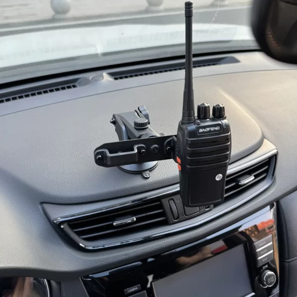 Car Holder Walkie Talkie Bracket Accessories 2in1 in Car Hand PTT Microphone Speaker Mount for Two Way Radio Mount Car Stand - Image 3